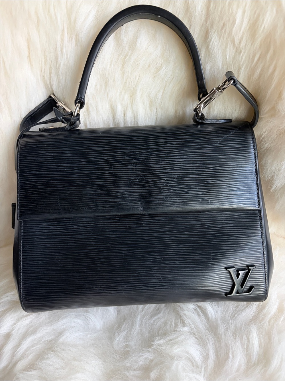 Louis Vuitton Black Epi Leather Satchel with Top Handle